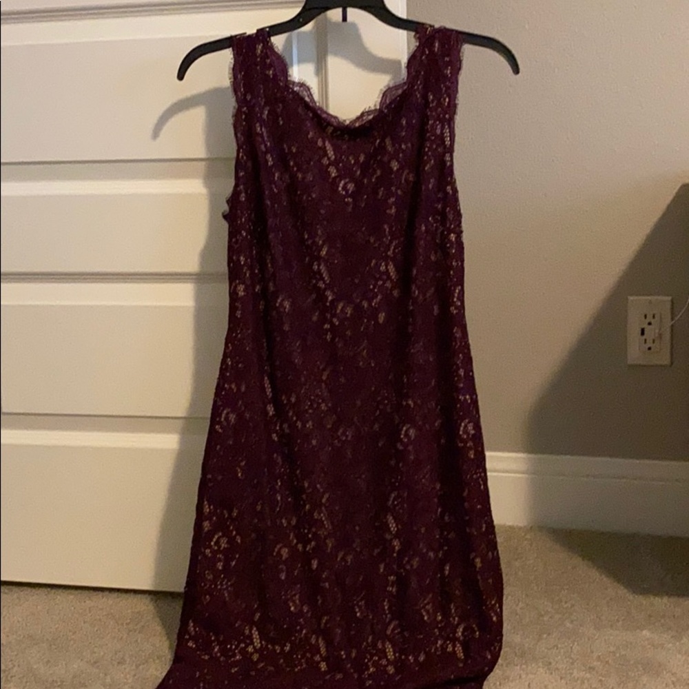 Burgundy lace dress by adrianna papell